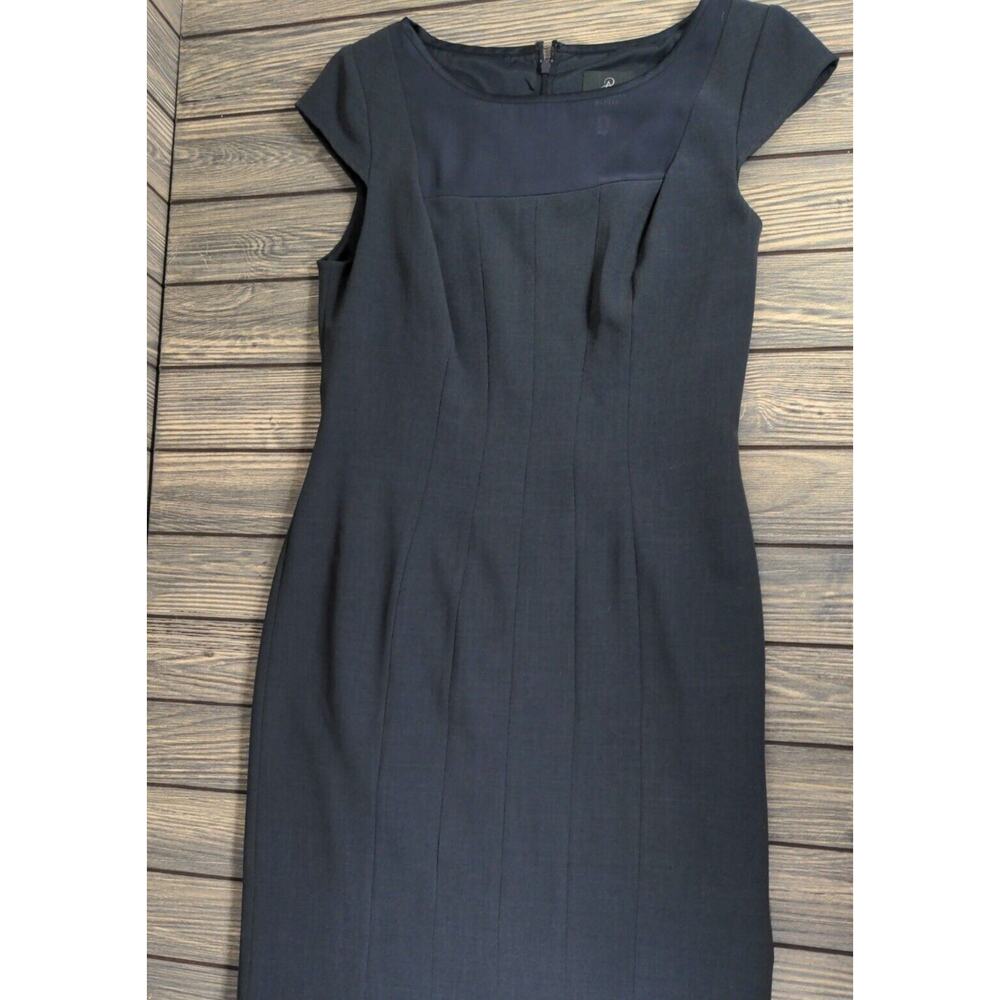 Adrianna Papell Sheath Dress Cap Sleeve Midi Gray Straight Formal Date Size Wm 6